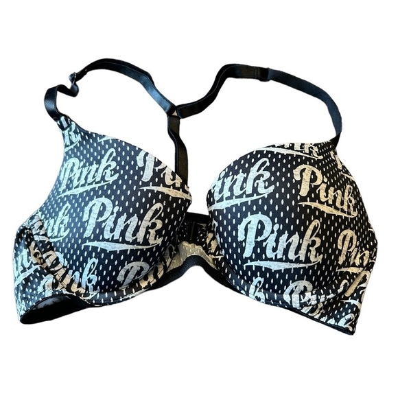 VICTORIA SECRET "PINK" BRA SIZE 32A UNDERWIRE BLACK - Picture 1 of 4